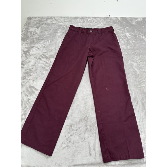 Dickies Pants Skateboarding Men's Size 31x30 Straight Leg Maroon Distressed Area - Picture 1 of 9
